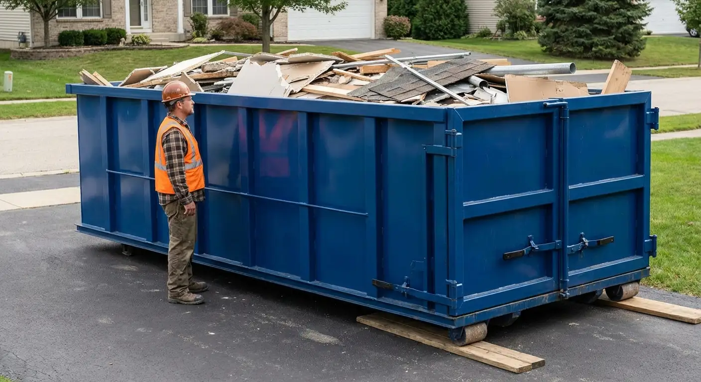 Dumpster loaded correctly to avoid overage fees in Aurora, CO