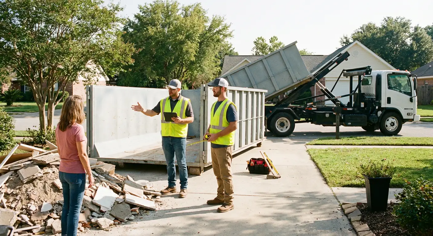 Buckley Roll-Off Services dumpster delivery truck in Aurora, CO