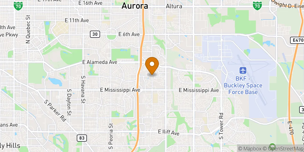 neighborhood map in Aurora, CO