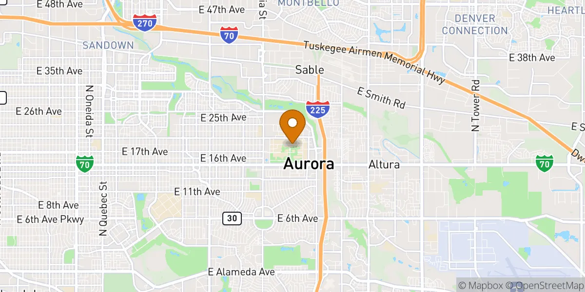  neighborhood map in Aurora, CO