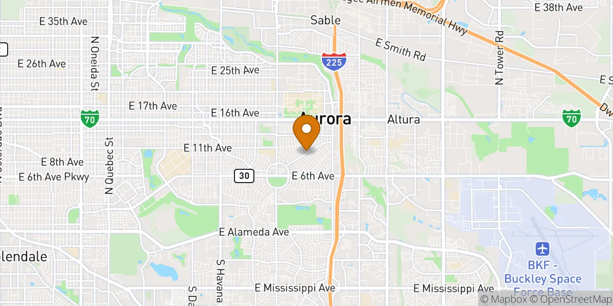 neighborhood map in Aurora, CO